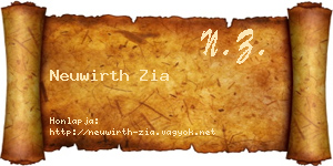 Neuwirth Zia névjegykártya